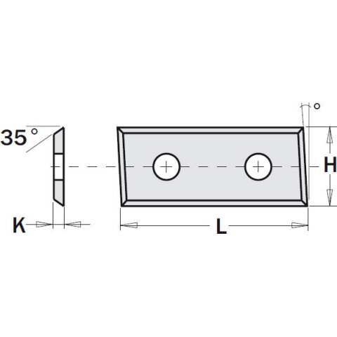 CMT Wendeplatte - Abmessung = 50 x 12 x 1,5; Winkel =...