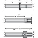 CMT Aufnahmedorn - D = M8; L1 = 57 mm; L = 100 mm; S = 12 mm