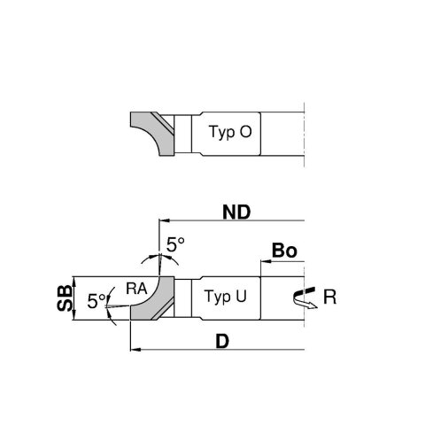 Aigner HW-Viertelstabfräser "R5/Oben", C139-R5-O