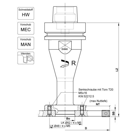 Aigner 150x6mm WM-Grooving cutter for CNC...