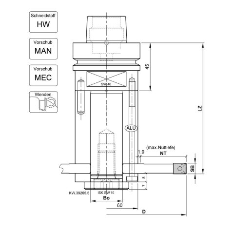 Aigner 150x10mm WM-Grooving cutter for CNC...