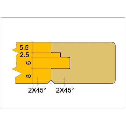 Aigner PM-Fräsersatz für Möbeltüren Längs/Konter (Fase) für CNC, C217