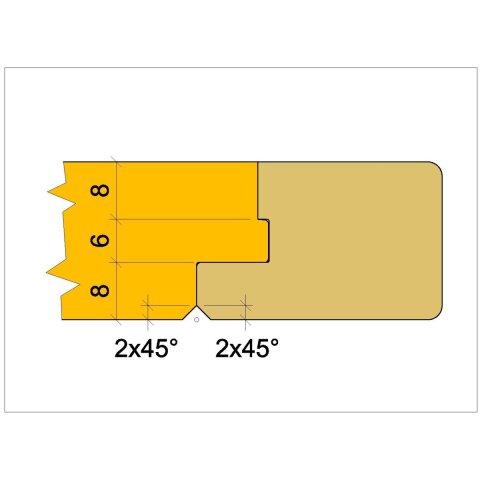 Aigner PM-Fräsersatz für Möbeltüren Längs/Konter (Fase), C217-F2