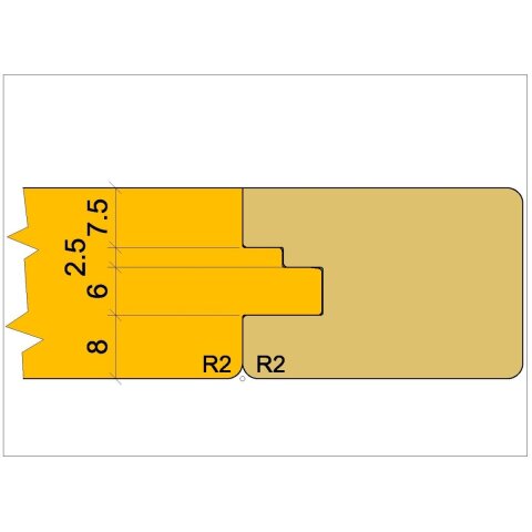 Aigner PM-Fräsersatz für Möbeltüren Längs/Konter (Fase), C217-F2