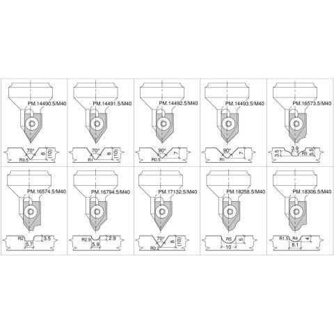 Aigner PM-Ziernutoberfräser für CNC, C230-16