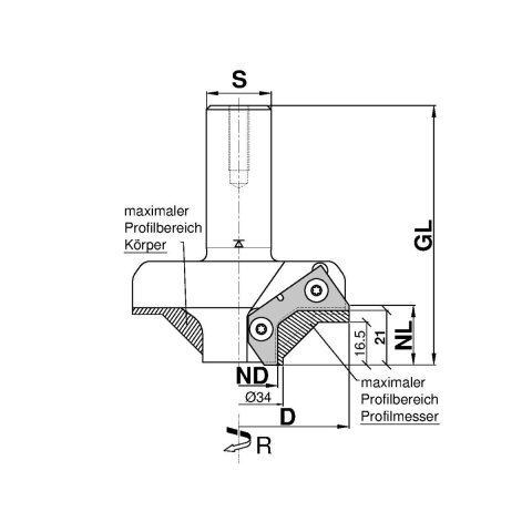 Aigner PM-Profilfräser für CNC (NEU), C237-8520R-M1