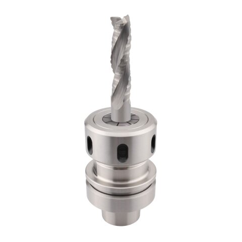 Aigner 16mm solid carbide roughing/finishing cutter "C264" Z3 16x40/100mm S16 left upcut HSK-F 63 collet chuck