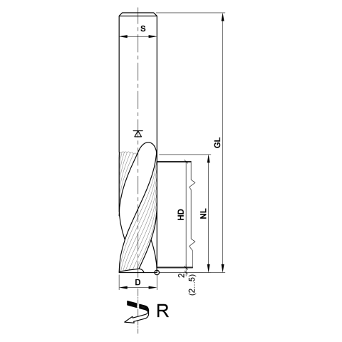 Aigner VHW-Schlichtfräser 16x55/110mm S16 Z2 rechts positiver Drall HSK-F 63 Schrumpffutter
