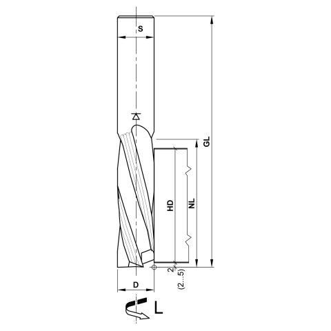 Aigner VHW-Schlichtfräser 16x55/110mm S16 Z3 links negativer Drall HSK-F 63 Schrumpffutter