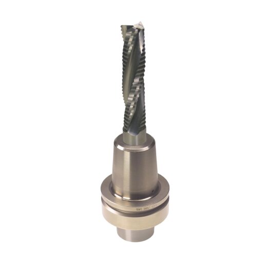 Aigner 16mm solid carbide roughing cutter "C266" Z3 16x55/110mm S16 links upcut HSK-F 63 Shrink chuck