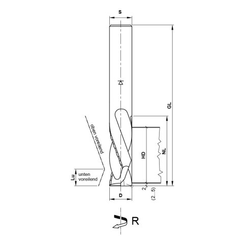 Aigner 20mm solid carbide roughing/finishing cutter "C272" Z2+2 20x60/120mm S20 right up&downcut