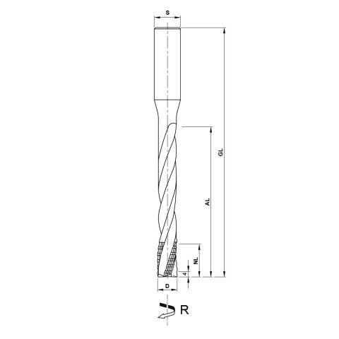 Aigner 14mm VHW Schlosskastenfräser "C278" Z3 14x25/100x170mm S16 rechts HSK-F 63 Schrumpffutter