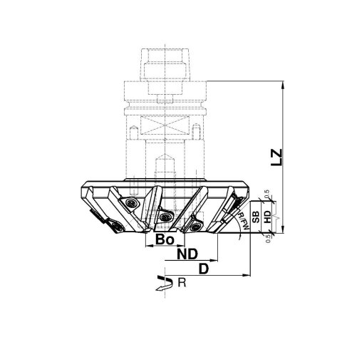 Aigner DP-Fasefräser 45° "Konstantin" für CNC, C420-525R