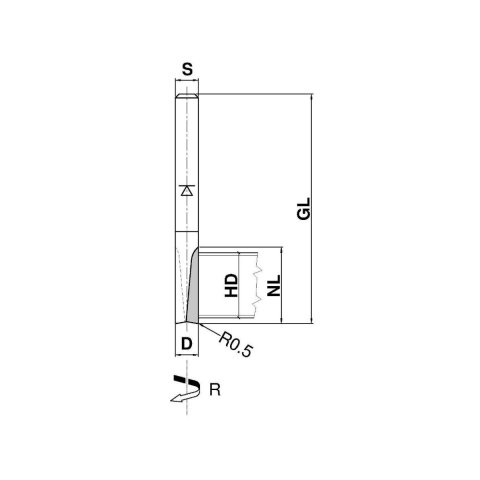 Aigner diamond (PCD) router cutter Z2 "C437" 16x20/80mm Z2 S16 right in HSK-F 63 shrink chuck