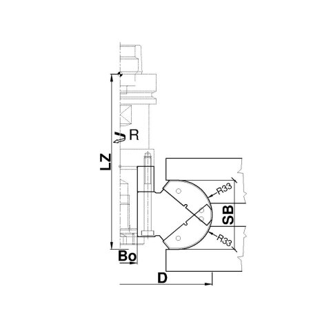 Aigner PM-Diskusfräser R30 für Treppenbau auf Fräsdorn, C500-30-F2