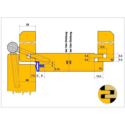 Aigner PM-Türzargengarnitur ECO 12mm, C552-12