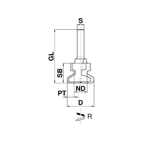 Aigner HW-Griffmuldenoberfräser, C557-3B12