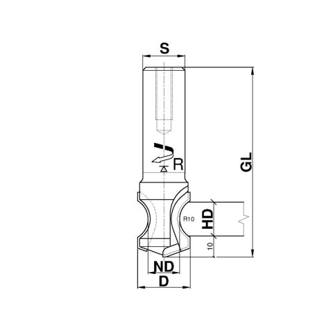 Aigner DP-Füge/Runden Bohrschaftfräser, C860-31016R-M1