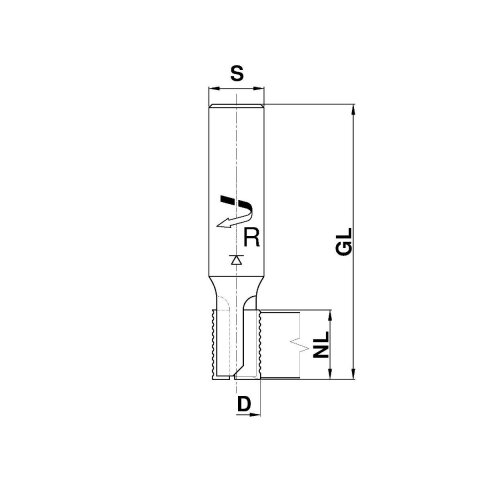 Aigner 14mm Diamond (PcD) Roughing cutter Z1+1 14x20/80mm S16 right only cutter