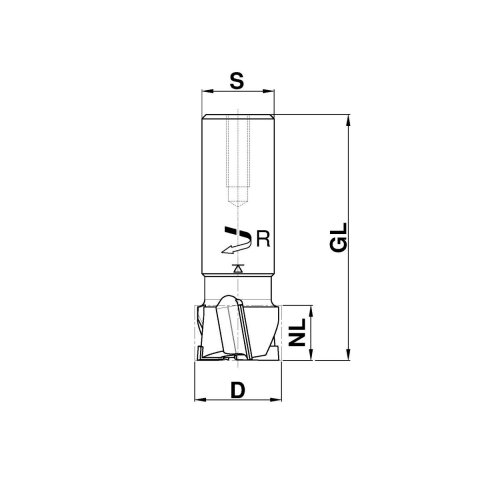 Aigner 25mm Diamond (PCD) Grooving/rebating cutter 25x19/85mm S25 right in HSK-F 63 collet chuck