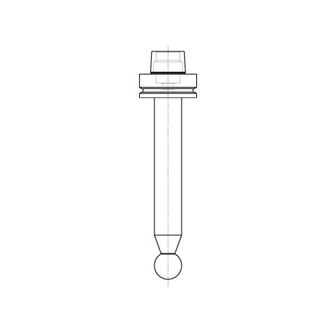 Aigner Prüfdorn HSK-F63 mit Kugel Ø30 / A=150, C995-150