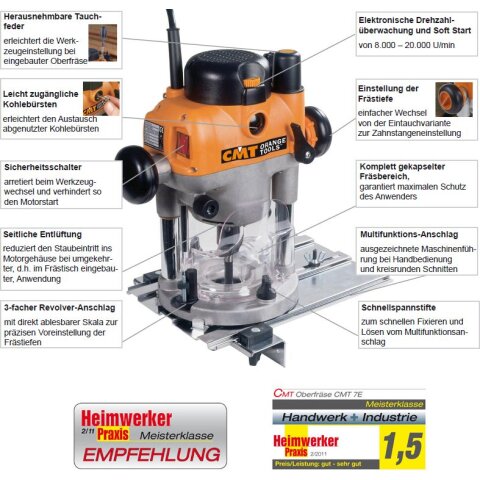 CMT Oberfräse CMT7E  2.400 Watt