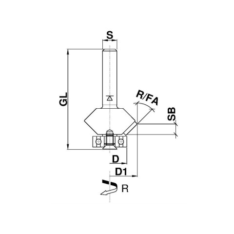 Aigner DP-Fasefräser mit Kugellager "Konstantin®-Mini" MAN D=27.7 Fase=45°