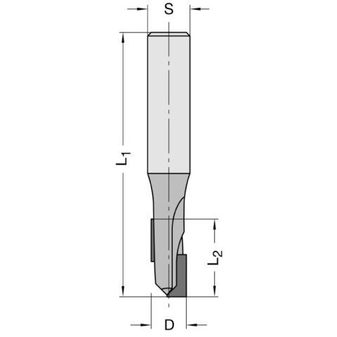 JSO 10mm Diamant (PKD) Schaftfräser "Dianova" 10x22/75mm Z1+1 S12 rechts