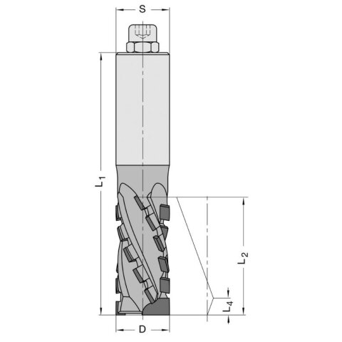 JSO 25mm Diamant (PKD) Nutschaftfräser "Diatec-WOOD" 25x55/125mm Z2+2 S25 rechts