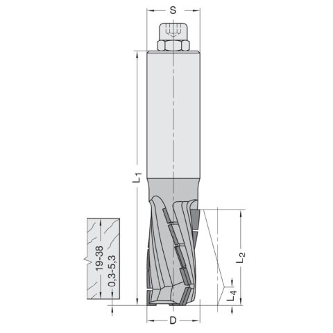 JSO 18mm Diamant (PKD) Nutschaftfräser "Diamatic-PLUS" 18x45/120mm Z3+3 S25 links