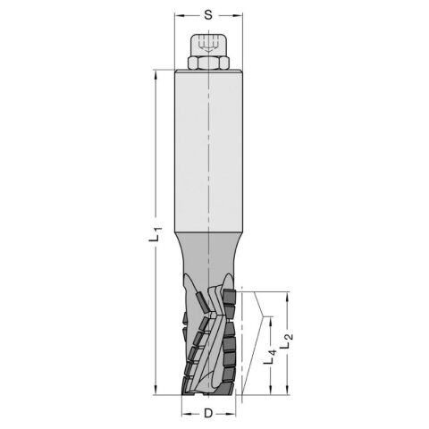 JSO 20mm Diamant (PKD) Nutschaftfräser "Diamatic" 20x48/125mm Z3+3 S25 rechts