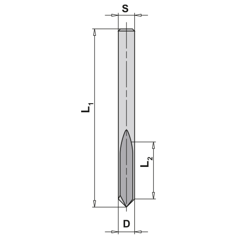 JSO 3,5mm VHW Bohrstift 3,5x15x45mm Schaft 3,5mm