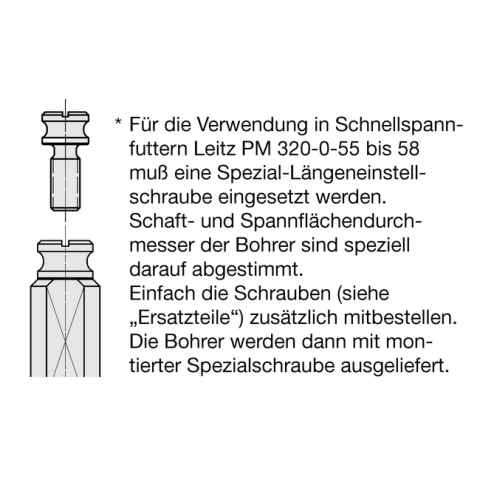 JSO 8mm VHW Bohrstift 8x25x57,5mm Schaft 10mm