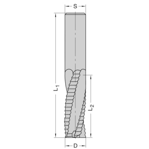 JSO VHW Schruppfräser Z2 16x55x110mm S 16mm Rechts positiver Drall