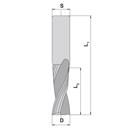 JSO 6mm Schlichtfräser Z2 VHW 6x17/60mm S=6 Rechts positiv - 20257-6-06017-R