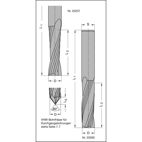 JSO 16mm VHW Schlichtfräser Z3 16x55/110mm S=16 Links Positiv