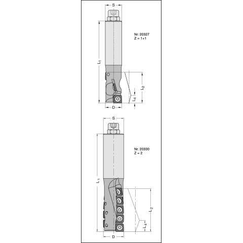 JSO FourCut-HW-Schaftfräser 25x50mm, Z=2, Schaft 20mm, Rechtslauf - 20330-5-25505-R
