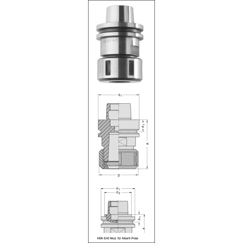 JSO Spannzangenfutter HSK-F 63 A=70mm | für Spannzangen 470 E / ER32