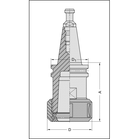 JSO Spannzangenfutter SK30 A=57mm, mit ANZUGSBOLZEN Nr. 3 - 21042-0-30572-R