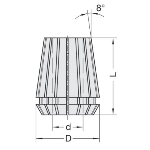 JSO Spannzange 8mm Typ ER16 / 426 E
