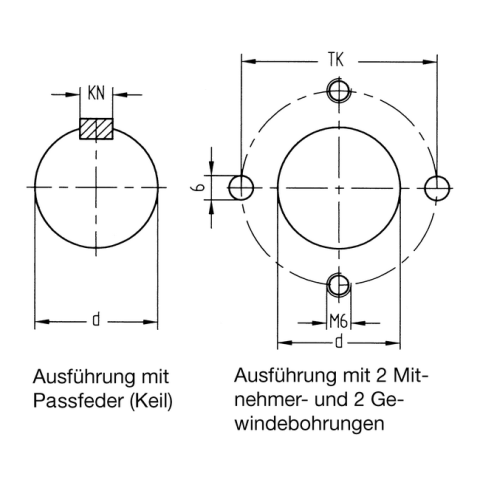 JSO Fräsdorn d=30x40mm S=25x55mm m.E. | mit PAßFEDER
