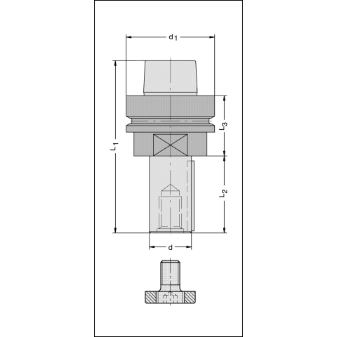 JSO Fr&auml;sdorn HSK-F 63 d=30x80mm, L3=45mm / mit KN -...