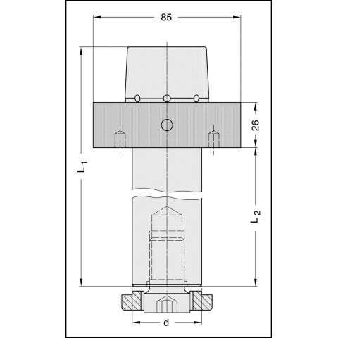 JSO Fräsdorn HSK 85W d=40x130mm, für...