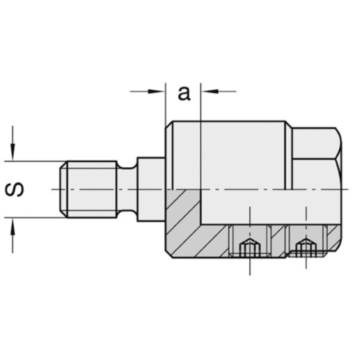 JSO Bohrerspannfutter M8 mit Passsitz für Schaft 10mm Links kurze Version