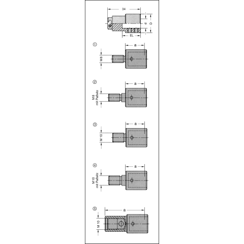 JSO Bohreraufnahme 10mm, EL=17,5mm - 21300-0-10175-0