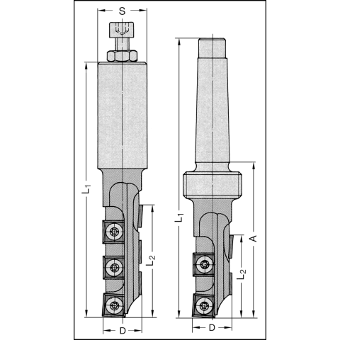 JSO WP-Schaftfr&auml;ser Z1+1 22x60mm,...