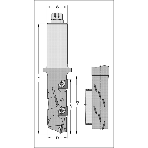 JSO HW WP-Schruppfräser 25x66mm Z1+1 S=25x55mm Rechts
