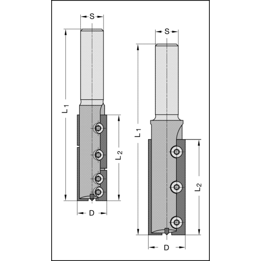 JSO WP-Schaftfräser Z2 HW 16x28mm | S=12x40mm