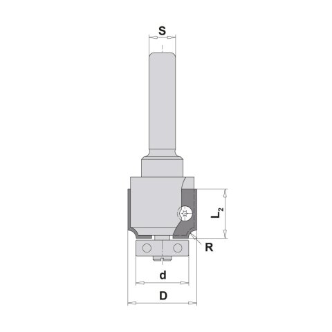 JSO R4 Rounding cutter "UNITEC" 26x19.40/70mm Z2 S8 with with ball bearing guide