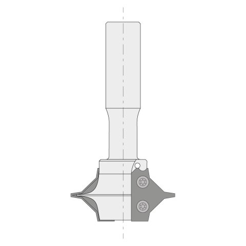 JSO Abrund / Fasefräser HW-WP Z2, D=60mm, 45°, S=20x55mm - 22160-5-20045-R